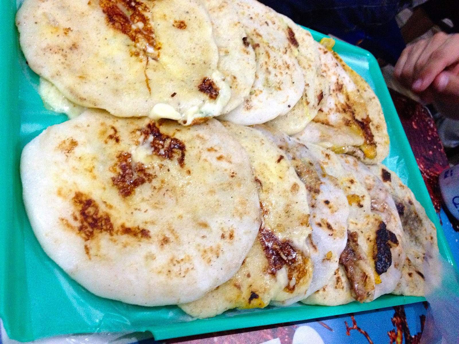Fresh pupusas in San Salvador